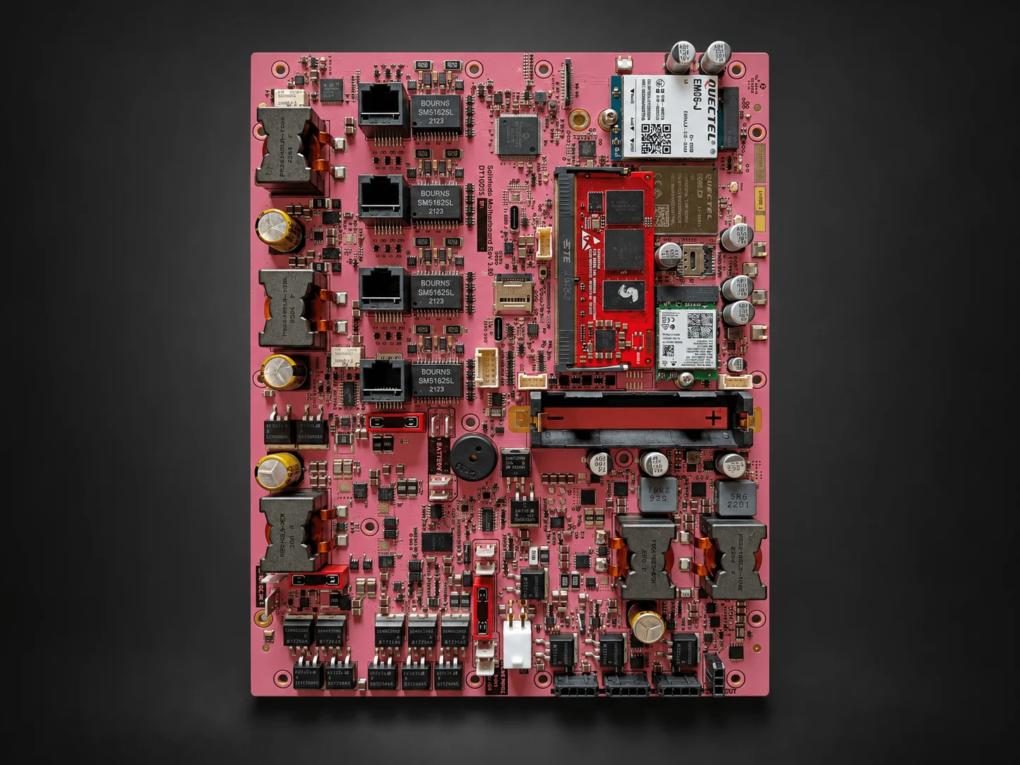 1 kW DC smart charger control PCB with LTE Cat 4 module